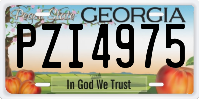 GA license plate PZI4975