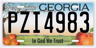 GA license plate PZI4983