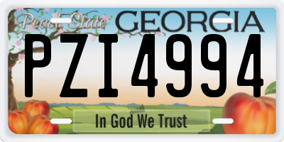 GA license plate PZI4994