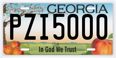 GA license plate PZI5000