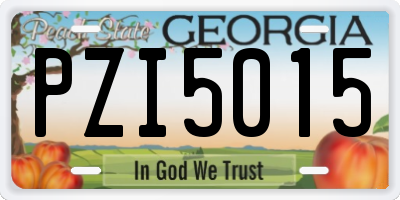 GA license plate PZI5015