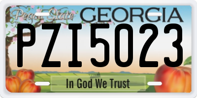GA license plate PZI5023