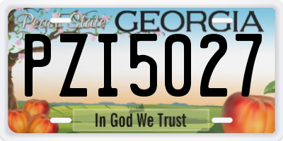 GA license plate PZI5027