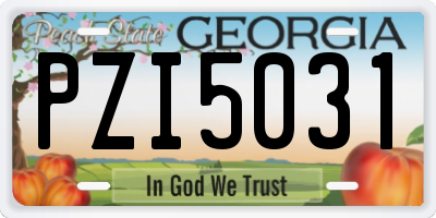 GA license plate PZI5031