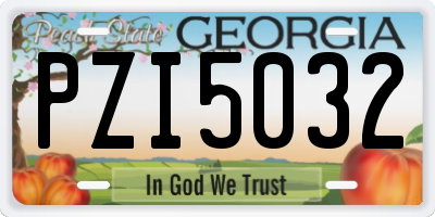 GA license plate PZI5032