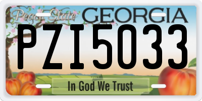 GA license plate PZI5033