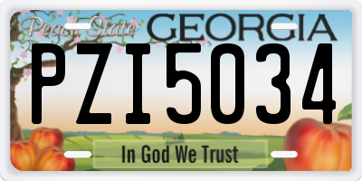 GA license plate PZI5034