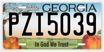 GA license plate PZI5039
