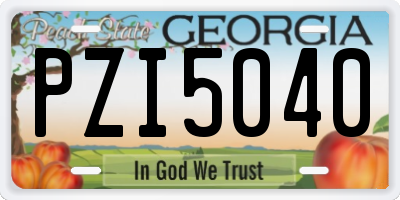 GA license plate PZI5040