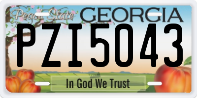 GA license plate PZI5043