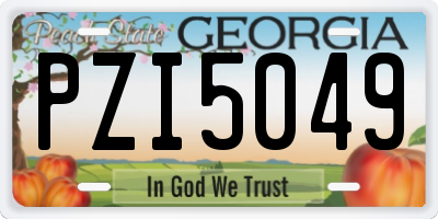 GA license plate PZI5049