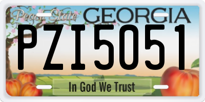 GA license plate PZI5051