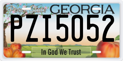 GA license plate PZI5052