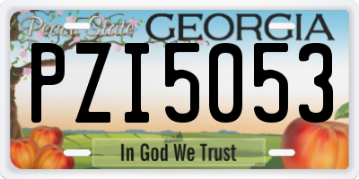 GA license plate PZI5053