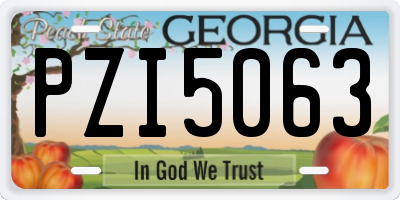 GA license plate PZI5063