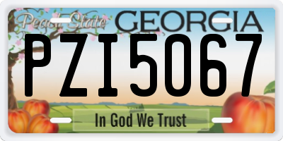 GA license plate PZI5067