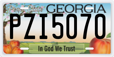 GA license plate PZI5070