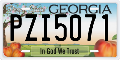 GA license plate PZI5071