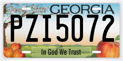GA license plate PZI5072