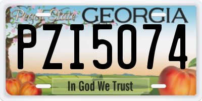 GA license plate PZI5074