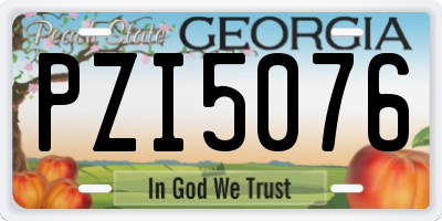 GA license plate PZI5076