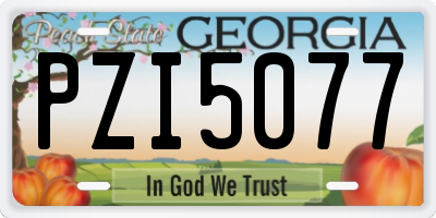 GA license plate PZI5077