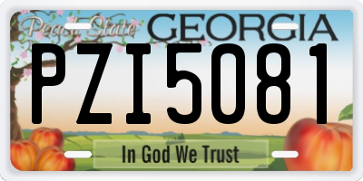 GA license plate PZI5081
