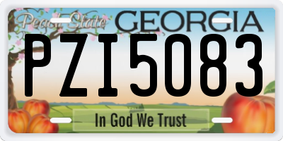 GA license plate PZI5083