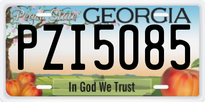 GA license plate PZI5085