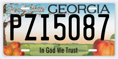 GA license plate PZI5087