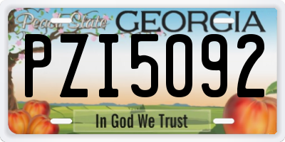 GA license plate PZI5092