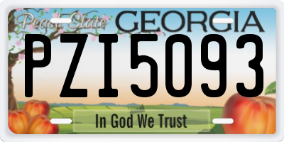 GA license plate PZI5093