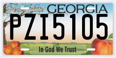 GA license plate PZI5105