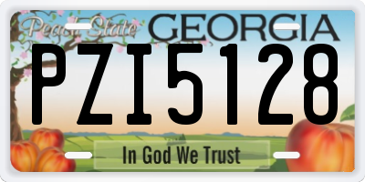 GA license plate PZI5128