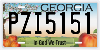 GA license plate PZI5151