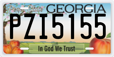 GA license plate PZI5155