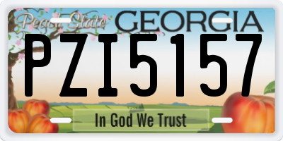 GA license plate PZI5157