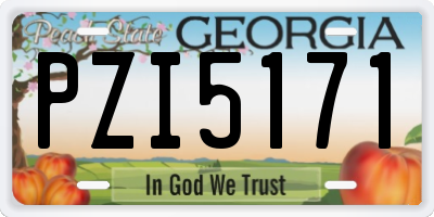 GA license plate PZI5171