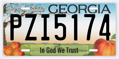 GA license plate PZI5174