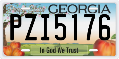 GA license plate PZI5176