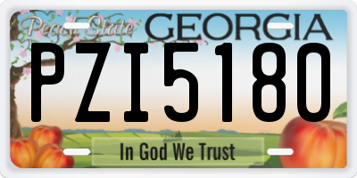 GA license plate PZI5180