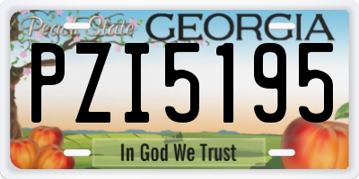 GA license plate PZI5195