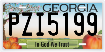GA license plate PZI5199