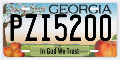 GA license plate PZI5200