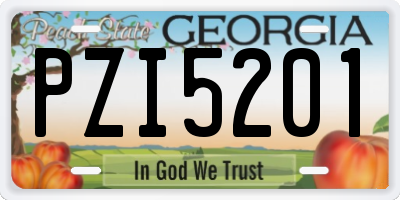 GA license plate PZI5201
