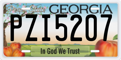 GA license plate PZI5207