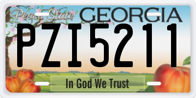 GA license plate PZI5211