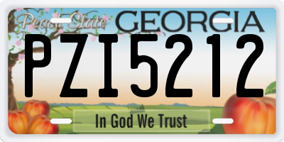 GA license plate PZI5212