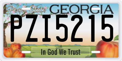 GA license plate PZI5215
