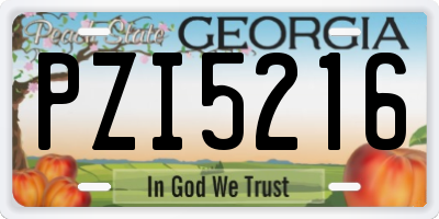 GA license plate PZI5216